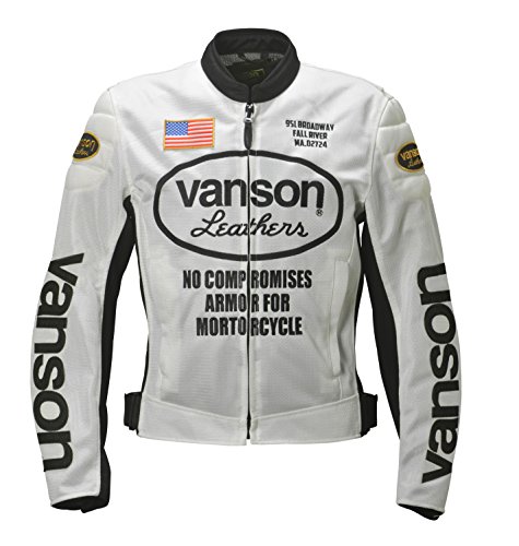 VANSON VS23102S Lサイズ ストレッチメッシュジャケット　バンソン Amazon.co.jp: バンソン ロゴ刺繍 プロテクター付き ストレッチ